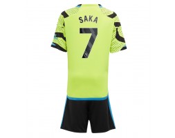 Arsenal Bukayo Saka #7 Vieras Pelipaita Lasten 2023-24 Lyhyet Hihat (+ Lyhyet housut)