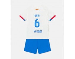 Barcelona Paez Gavi #6 Vieras Pelipaita Lasten 2023-24 Lyhyet Hihat (+ Lyhyet housut)