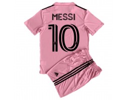 Inter Miami Lionel Messi #10 Koti Pelipaita Lasten 2023-24 Lyhyet Hihat (+ Lyhyet housut)