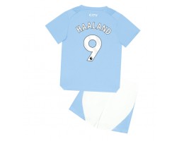 Manchester City Erling Haaland #9 Koti Pelipaita Lasten 2023-24 Lyhyet Hihat (+ Lyhyet housut)