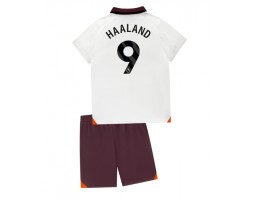 Manchester City Erling Haaland #9 Vieras Pelipaita Lasten 2023-24 Lyhyet Hihat (+ Lyhyet housut)