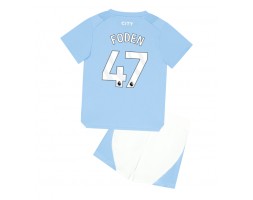 Manchester City Phil Foden #47 Koti Pelipaita Lasten 2023-24 Lyhyet Hihat (+ Lyhyet housut)