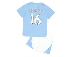 Manchester City Rodri Hernandez #16 Koti Pelipaita Lasten 2023-24 Lyhyet Hihat (+ Lyhyet housut)