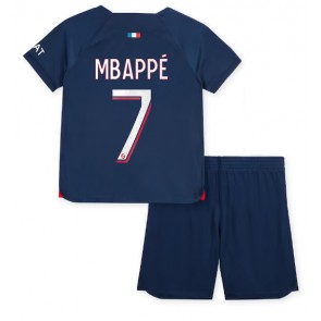 Paris Saint-Germain Kylian Mbappe #7 Koti Pelipaita Lasten 2023-24 Lyhyet Hihat (+ Lyhyet housut)