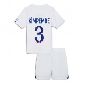 Paris Saint-Germain Presnel Kimpembe #3 Vieras Pelipaita Lasten 2023-24 Lyhyet Hihat (+ Lyhyet housut)