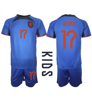 Alankomaat Daley Blind #17 Vieras Pelipaita Lasten EM-Kisat 2020 Lyhyet Hihat (+ Lyhyet housut)