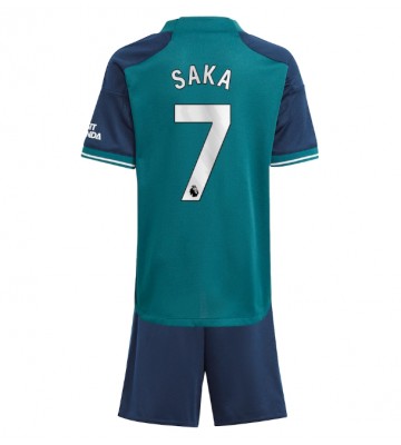 Arsenal Bukayo Saka #7 Kolmas Pelipaita Lasten 2023-24 Lyhyet Hihat (+ Lyhyet housut)