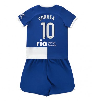 Atletico Madrid Angel Correa #10 Vieras Pelipaita Lasten 2023-24 Lyhyet Hihat (+ Lyhyet housut)