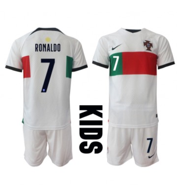 Portugali Cristiano Ronaldo #7 Vieras Pelipaita Lasten EM-Kisat 2020 Lyhyet Hihat (+ Lyhyet housut)